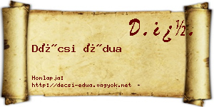 Décsi Édua névjegykártya